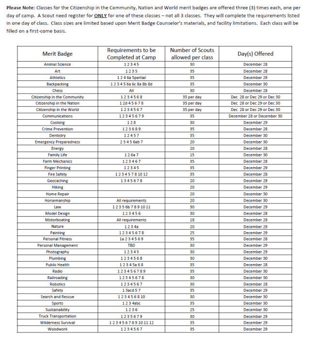 MB Classes Winter Camp 2017